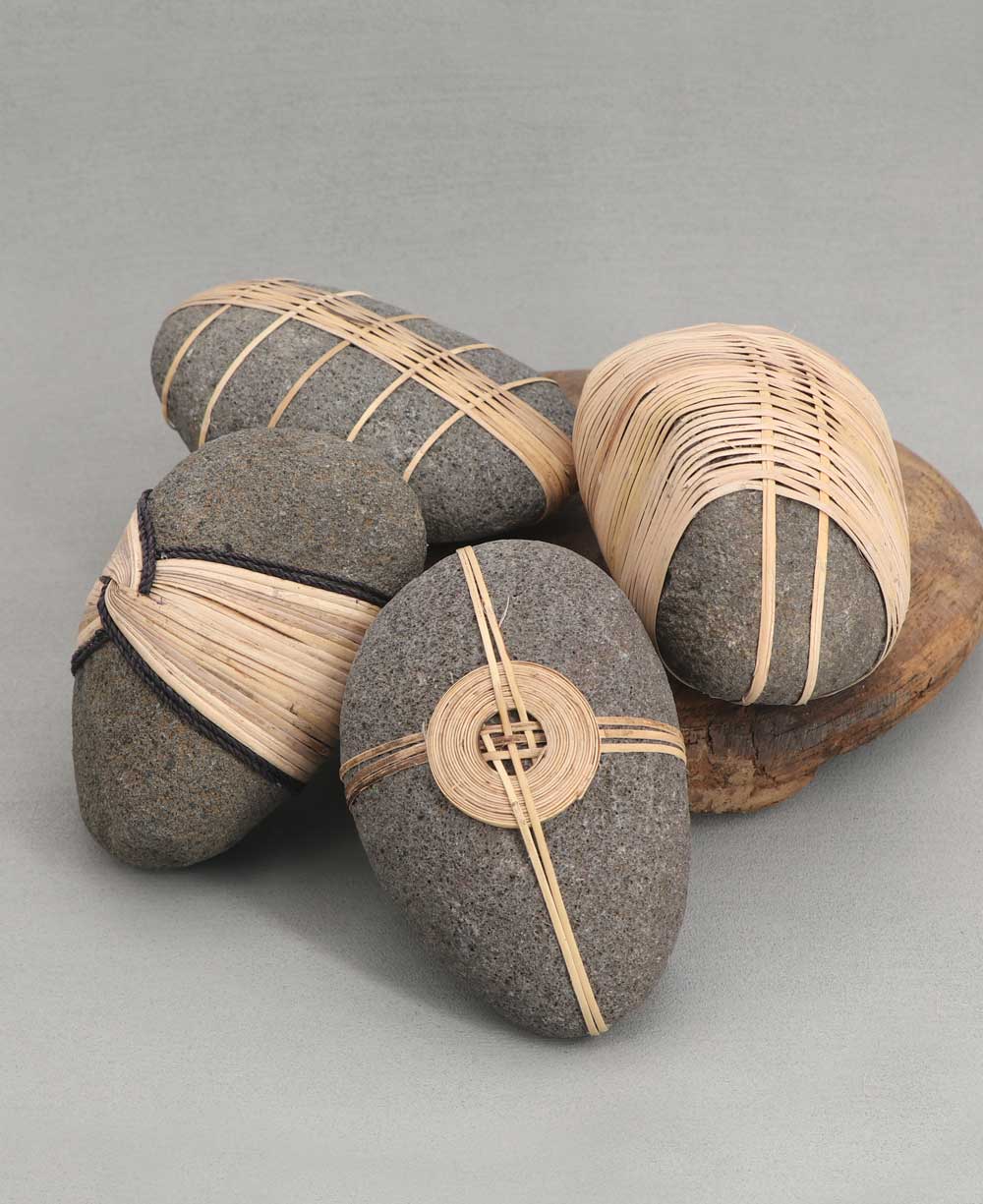 Decorative Zen Rocks With Rattan, Sold Individually - Home A