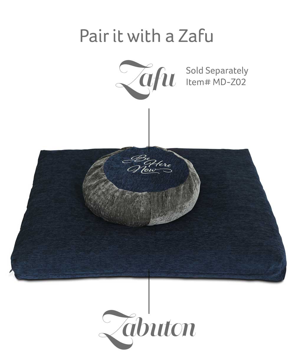 Deep Blue Chenille Zabuton Meditation Cushion - Massage Cushions