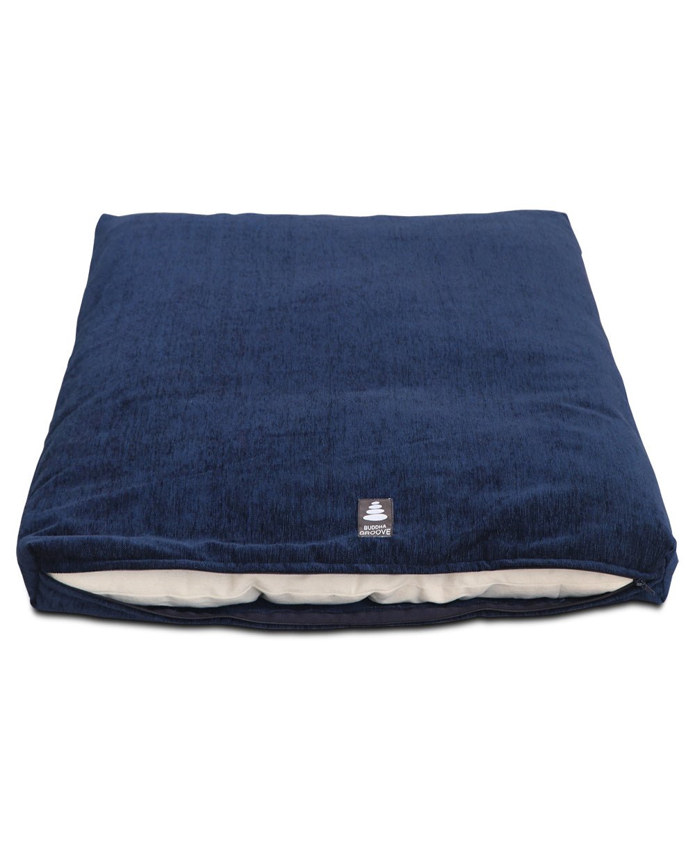 Deep Blue Chenille Zabuton Meditation Cushion - Massage Cushions