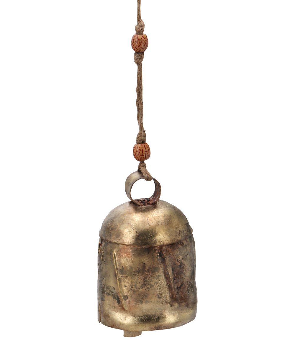 Deep Toned Traditional Indian Copper Cow Bells, Fair Trade - Wind Chimes Medium