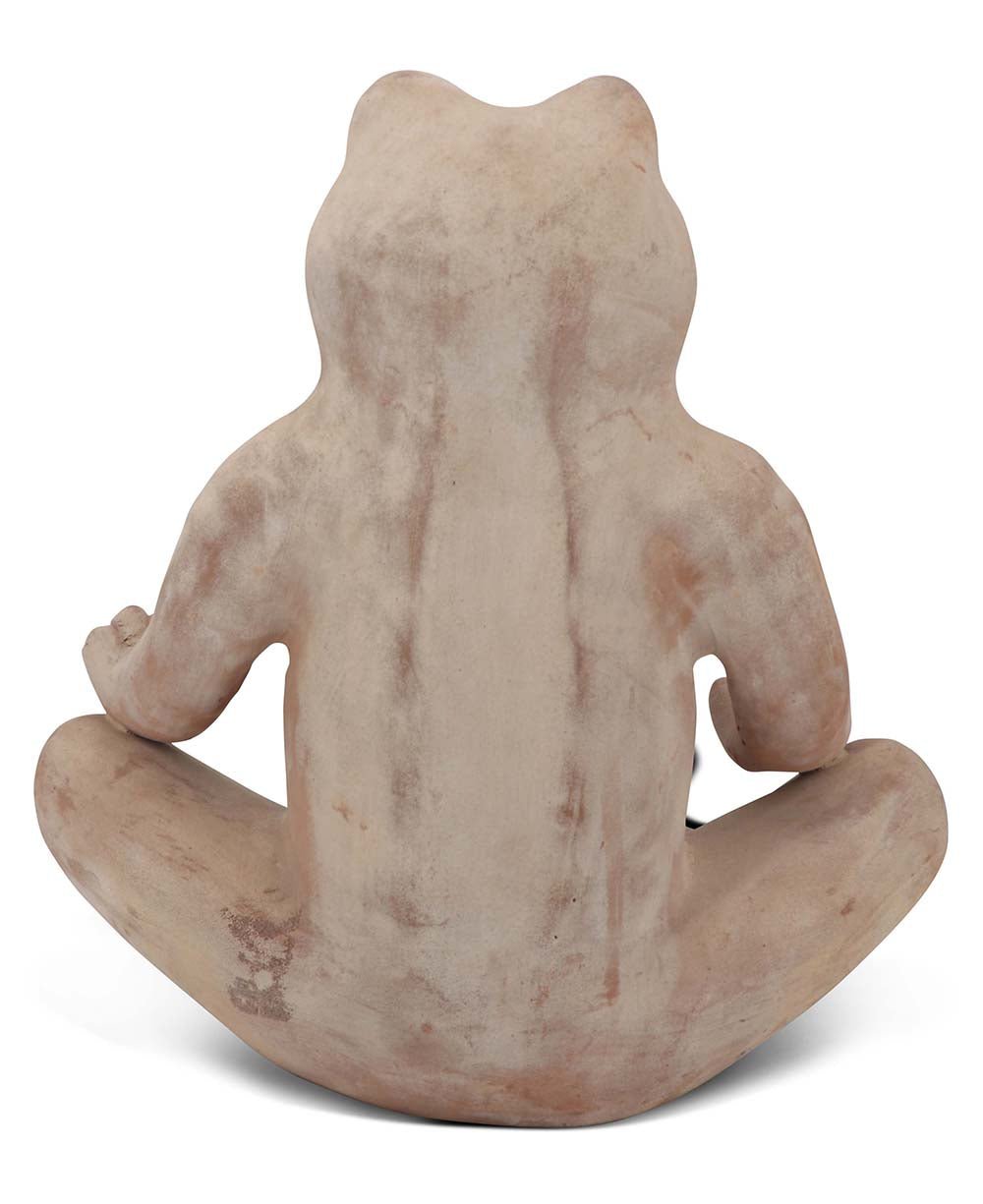 Distressed Wash Terracotta Meditating Frog Statue: A Whimsical Ode to Garden Serenity - Sculptures & Statues