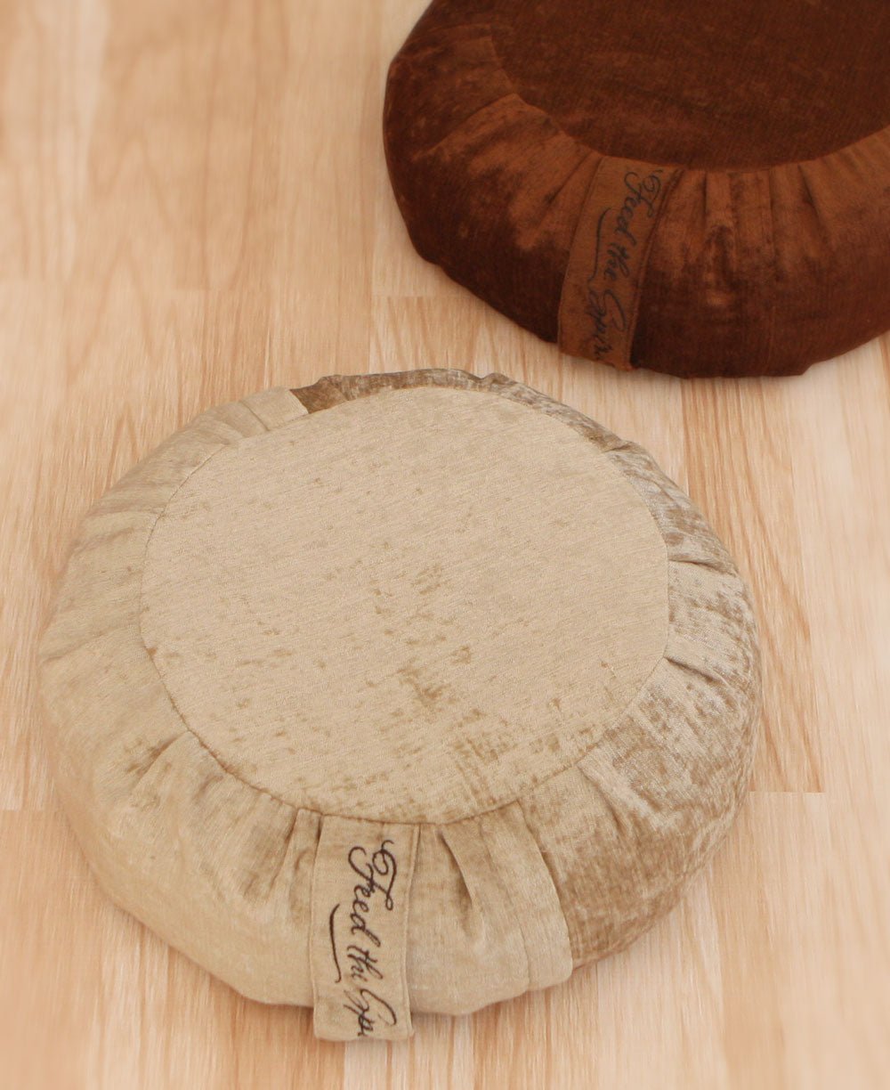 Earth Brown Chenille Zafu Cushion - Massage Cushions Light Brown