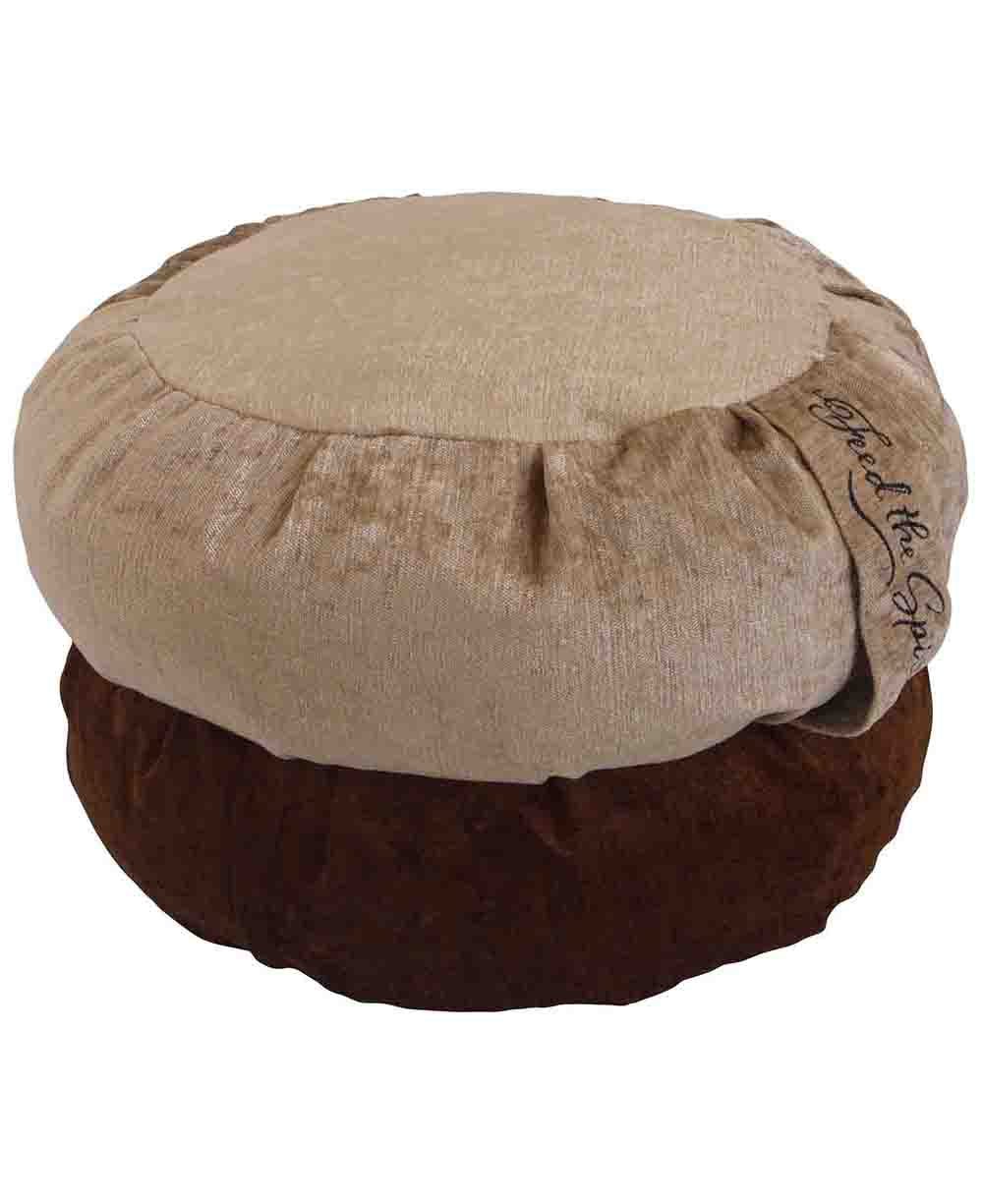 Earth Brown Chenille Zafu Cushion - Massage Cushions Light Brown