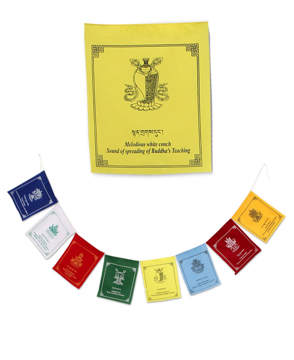 Eight Auspicious Symbols Prayer Flags - Flags & Windsocks