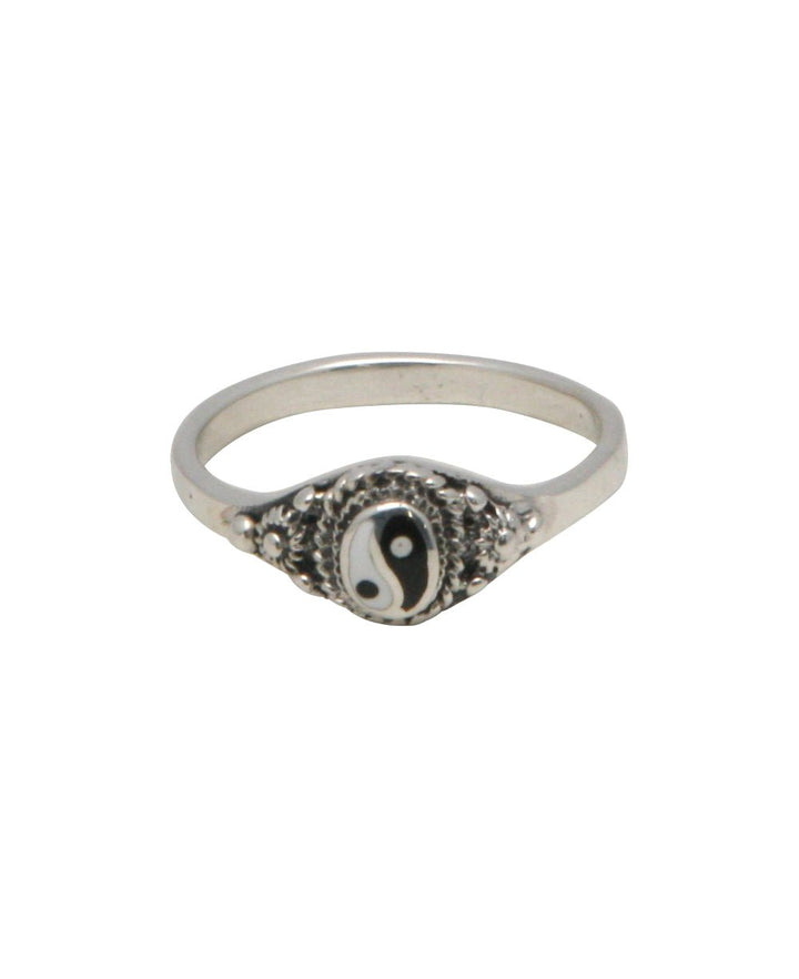 Embellished Yin Yang Ring, Sterling Silver - Rings Size 6