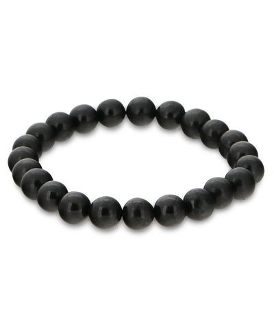 EMF Protection Black Polished Shungite Beads Bracelet -