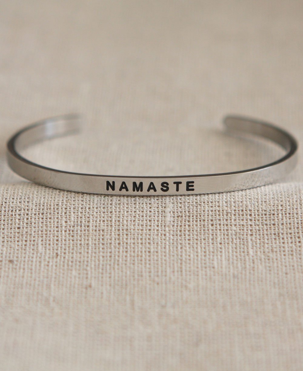 Engraved Namaste Cuff Bracelet - Bracelets
