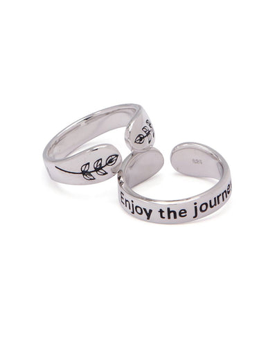 Enjoy The Journey Sterling Silver Adjustable Inspirational Ring - Rings