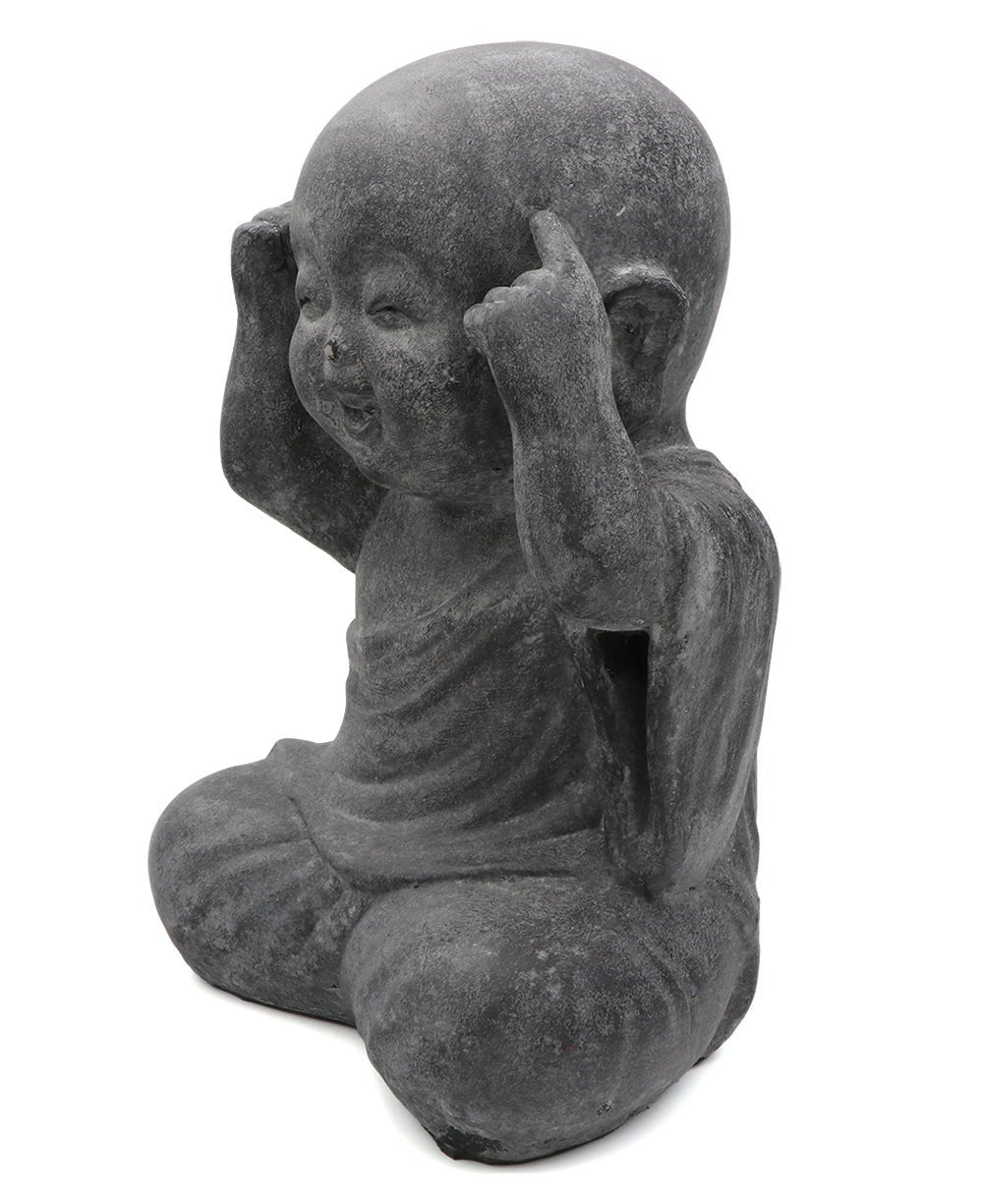 Enlightened Shaolin Monk Garden Statue, 16 Inches - Sculptures & Statues