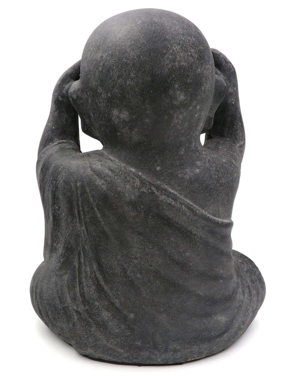 Enlightened Shaolin Monk Garden Statue, 16 Inches - Sculptures & Statues