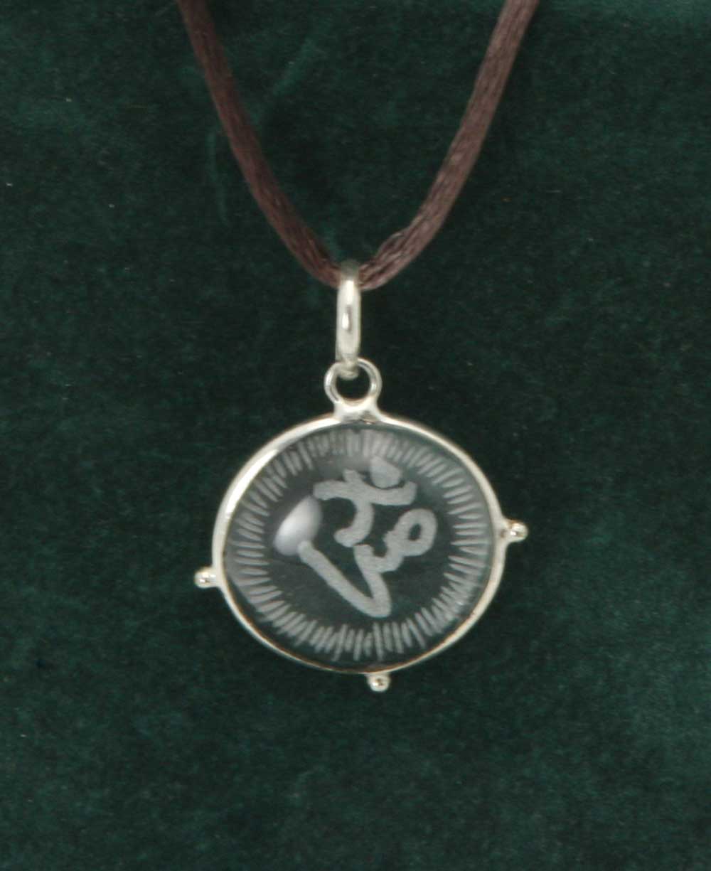 Etched Crystal Om Pendant -