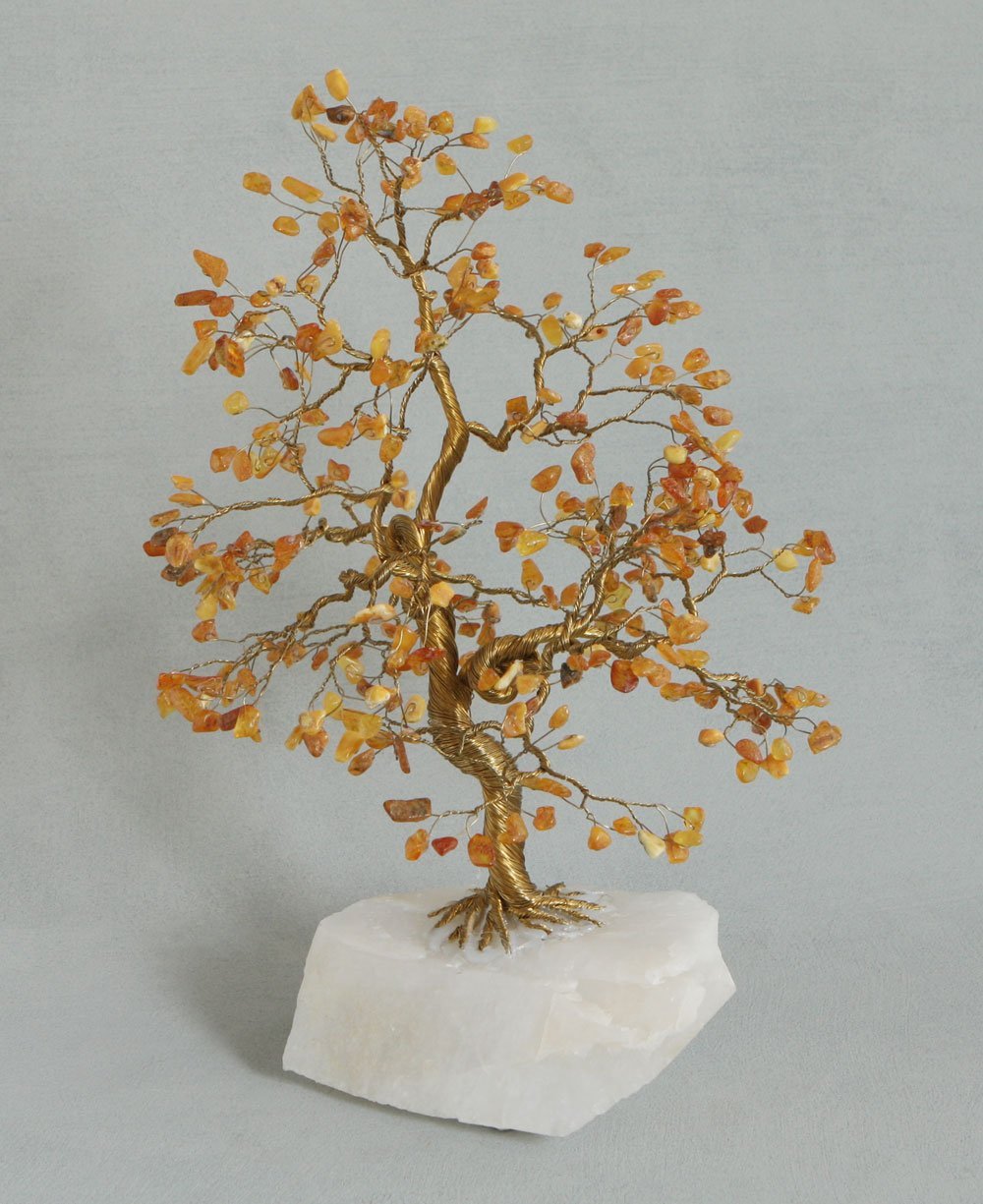 Exquisite Amber Gemstone Tree of Life, 14 Inches - Home & Garden