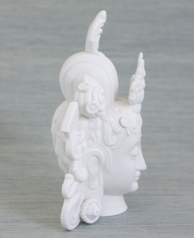 Face of Tara, White Porcelain Statue - Sculptures & Statues