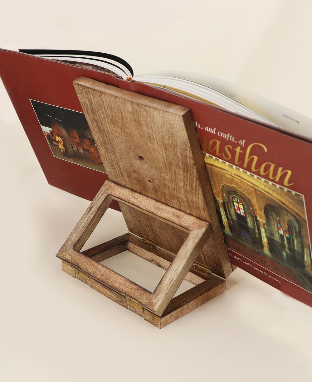 Fair Trade Carved Mandala Design Tablet And Book Stand - Book Stands & Rests
