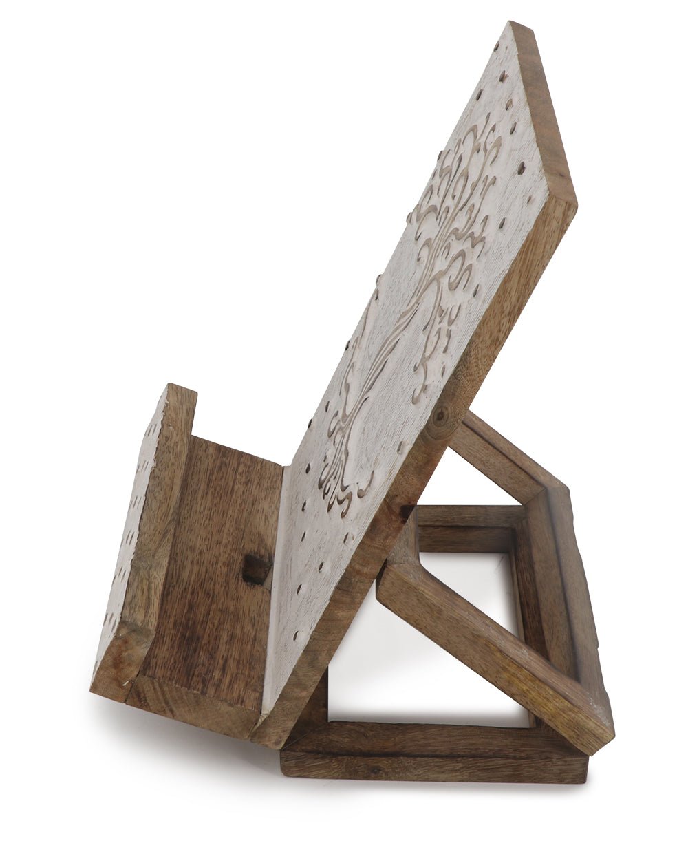 Fair Trade Carved Tree of Life Tablet And Book Stand - Book Stands & Rests