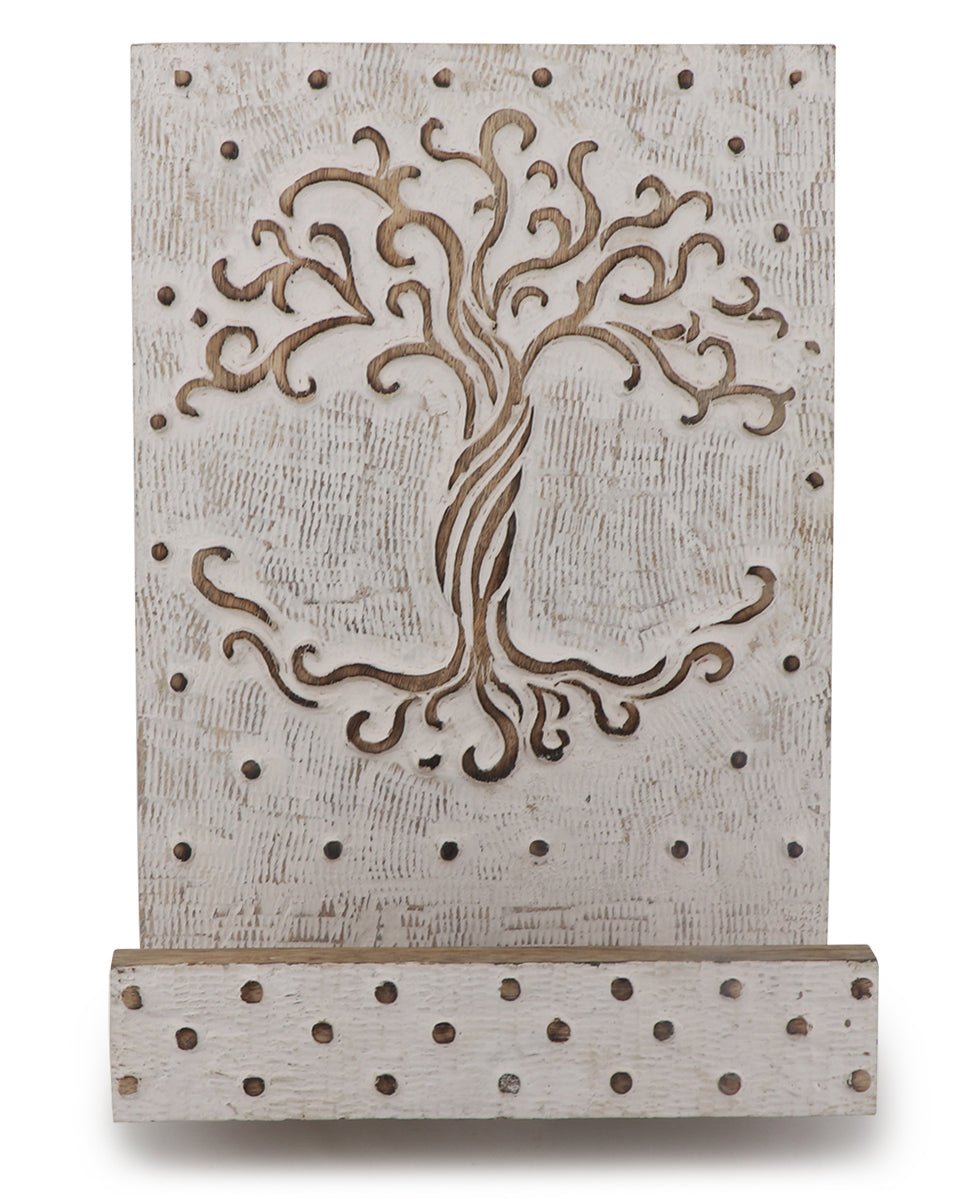 Fair Trade Carved Tree of Life Tablet And Book Stand - Book Stands & Rests