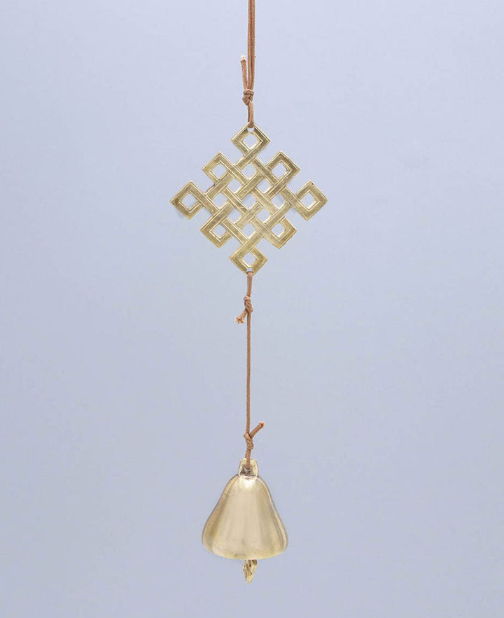 Fair-trade Endless Knot Hand Tuned Door Chime By Tibetan Artisans - Wind Chimes