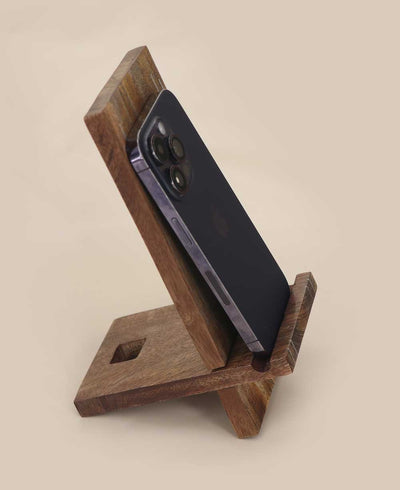 Fair Trade Moon Phase Phone Stand & Charging Dock with Inlay Work - Mobile Phone Stands