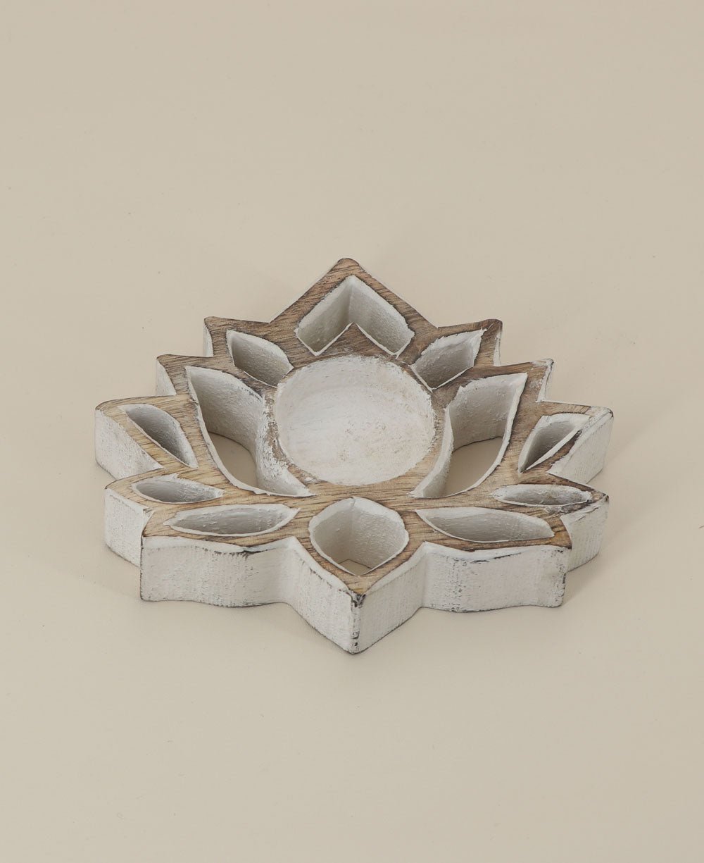 Fairtrade Cutout Lotus Tea light Holder - Candle Holders