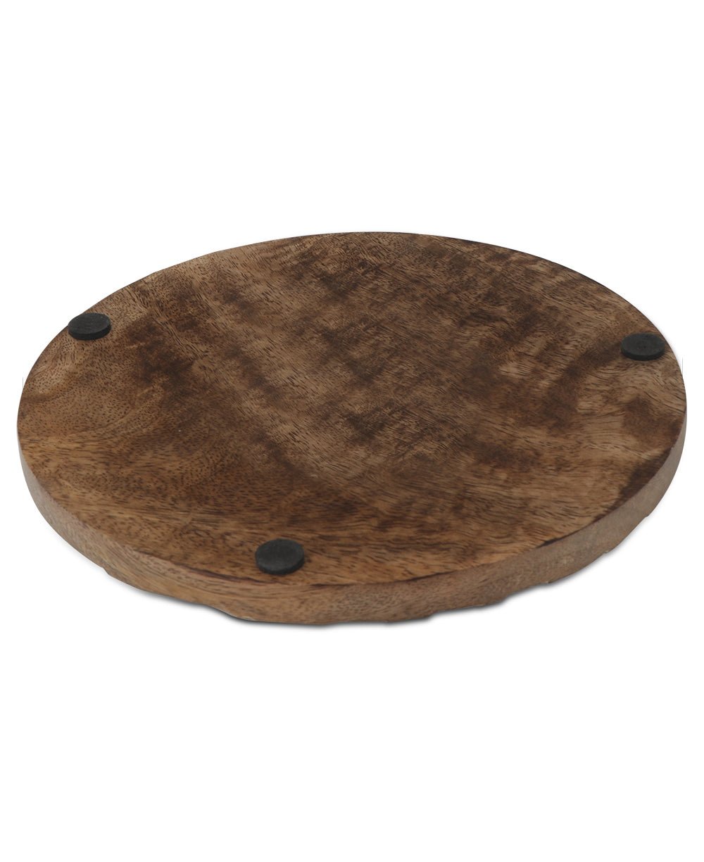 Fairtrade Hand Carved Lotus Wood Round Trivet - Trivets