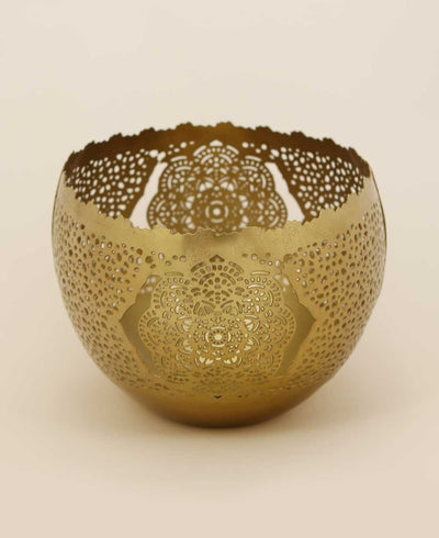 Fairtrade Mandala Design Decorative Bowl Votive Candle Lantern - Decorative Bowls