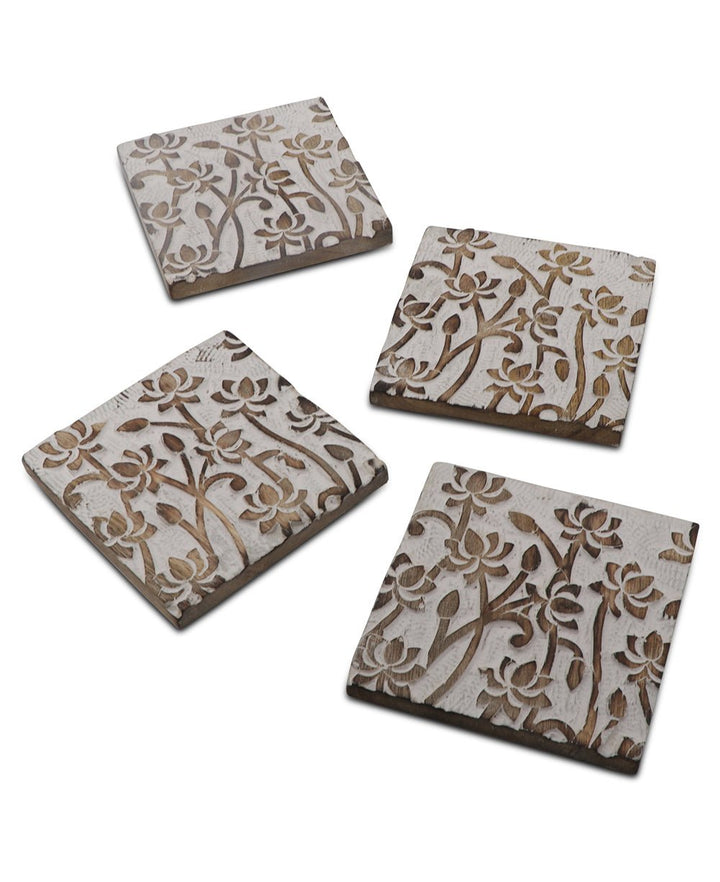 Fairtrade Set of 4 Lotus Wood Coasters - Coasters