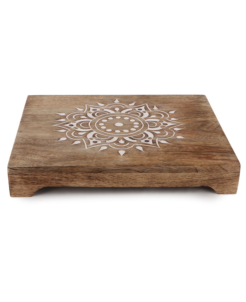 Fairtrade Sustainable Wood Mandala Risers And Statue Stands - Computer Risers & Stands Rectangular