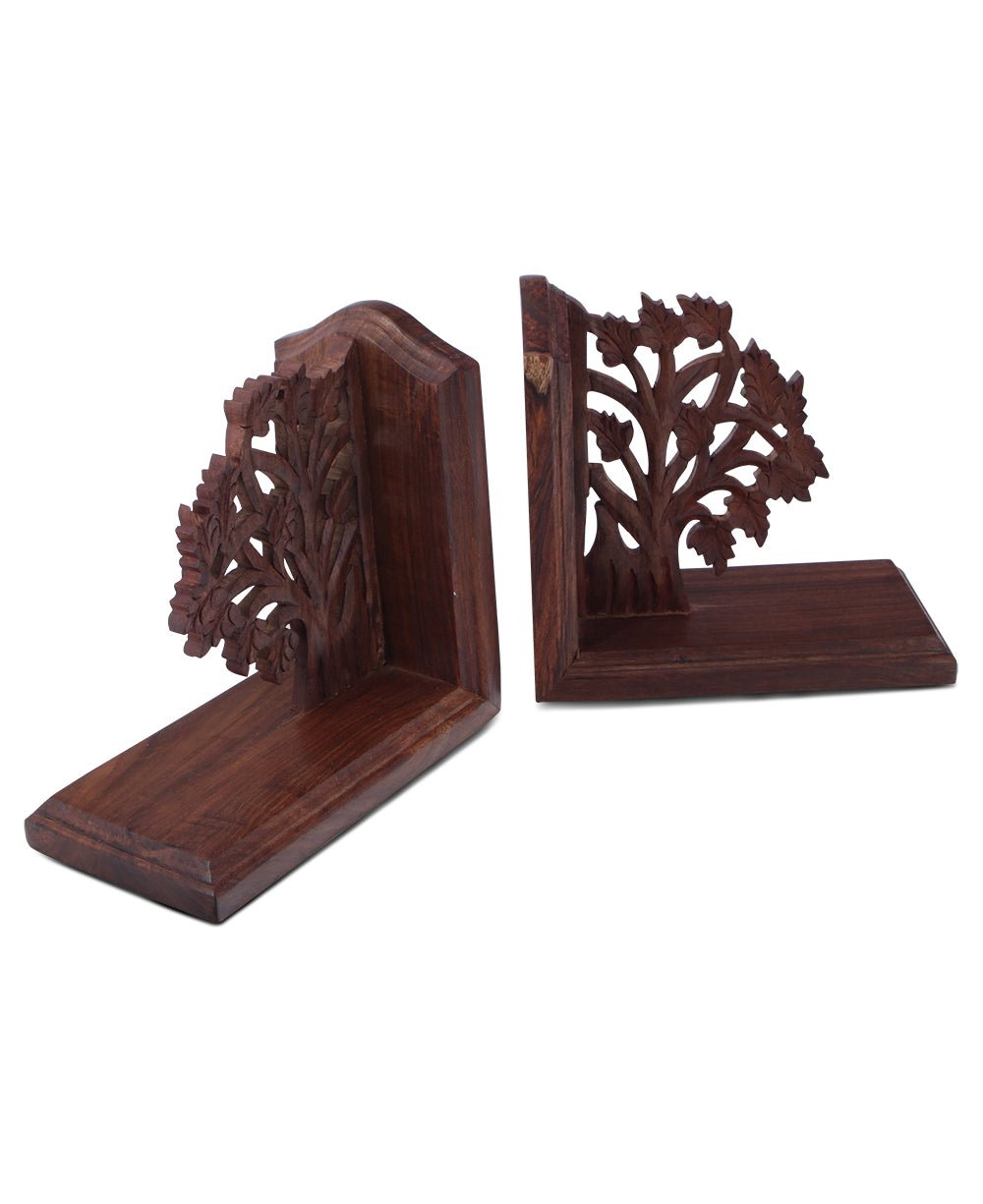 Fairtrade Tree of Life Indian Rosewood Bookends, Handmade – Buddha