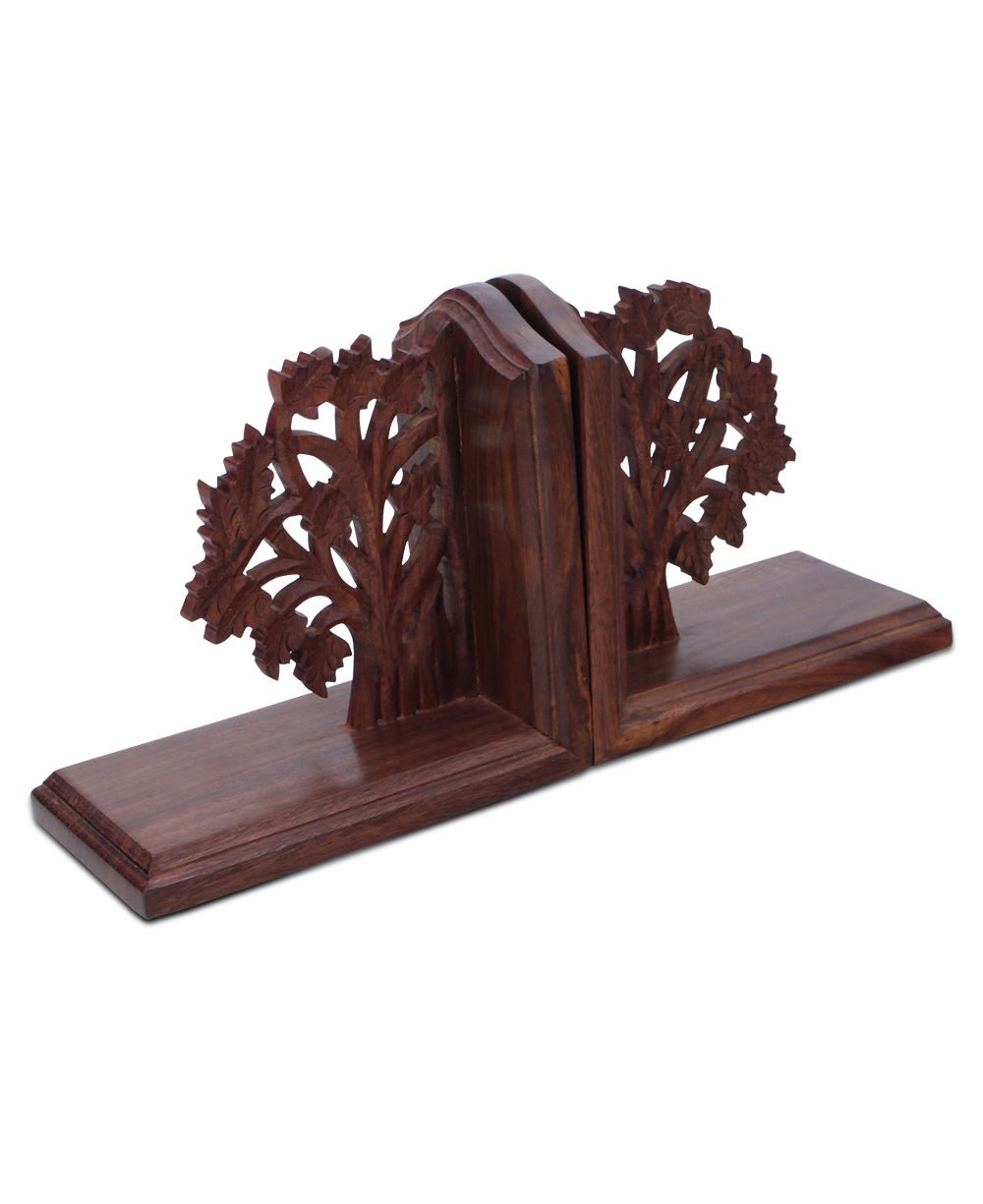 Fairtrade Tree of Life Indian Rosewood Bookends, Handmade - Bookends