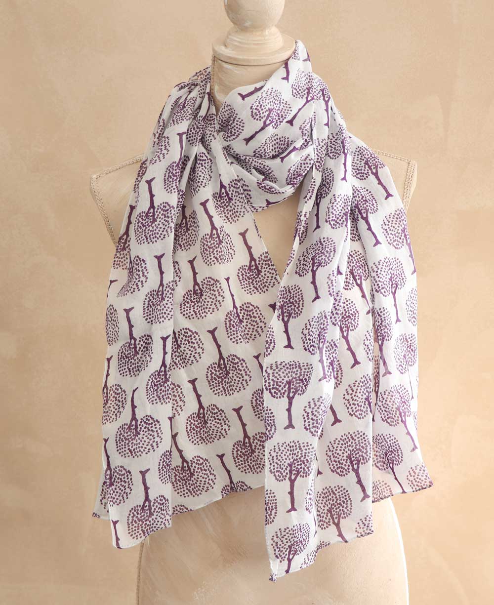 Fairtrade Tree of Life Voile Scarf - Scarves