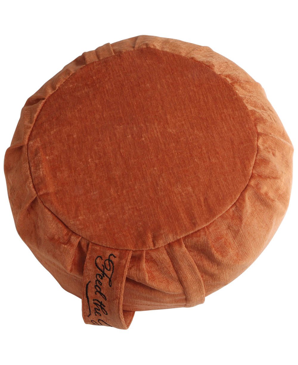 Feed the Spirit Chenille Zafu Cushion - Massage Cushions Orange