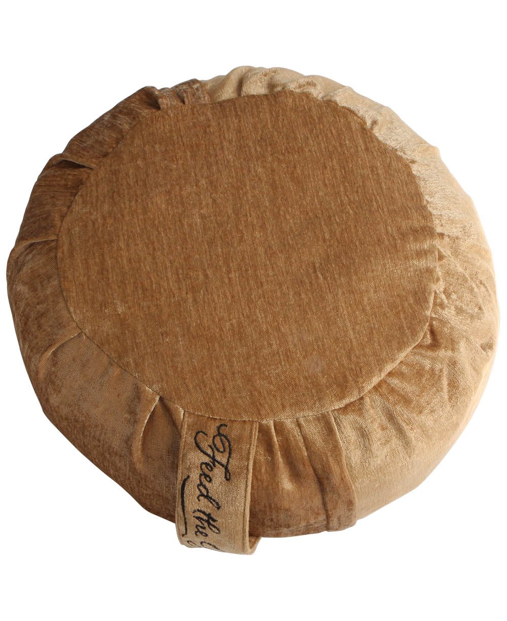 Feed the Spirit Chenille Zafu Cushion - Massage Cushions Tan