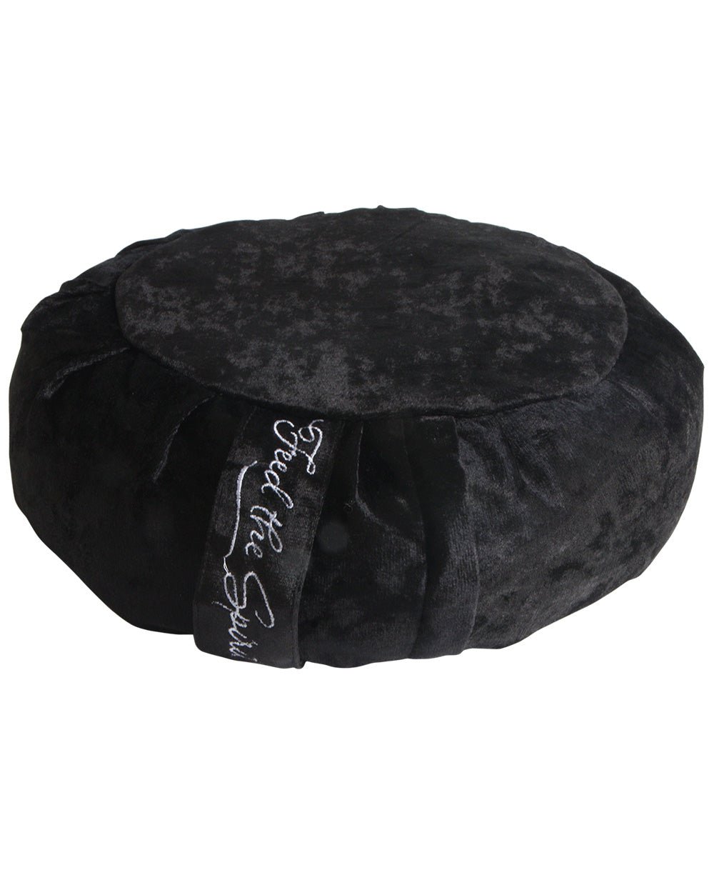 Feed the Spirit Velvet Zafu Cushion - Massage Cushions Black