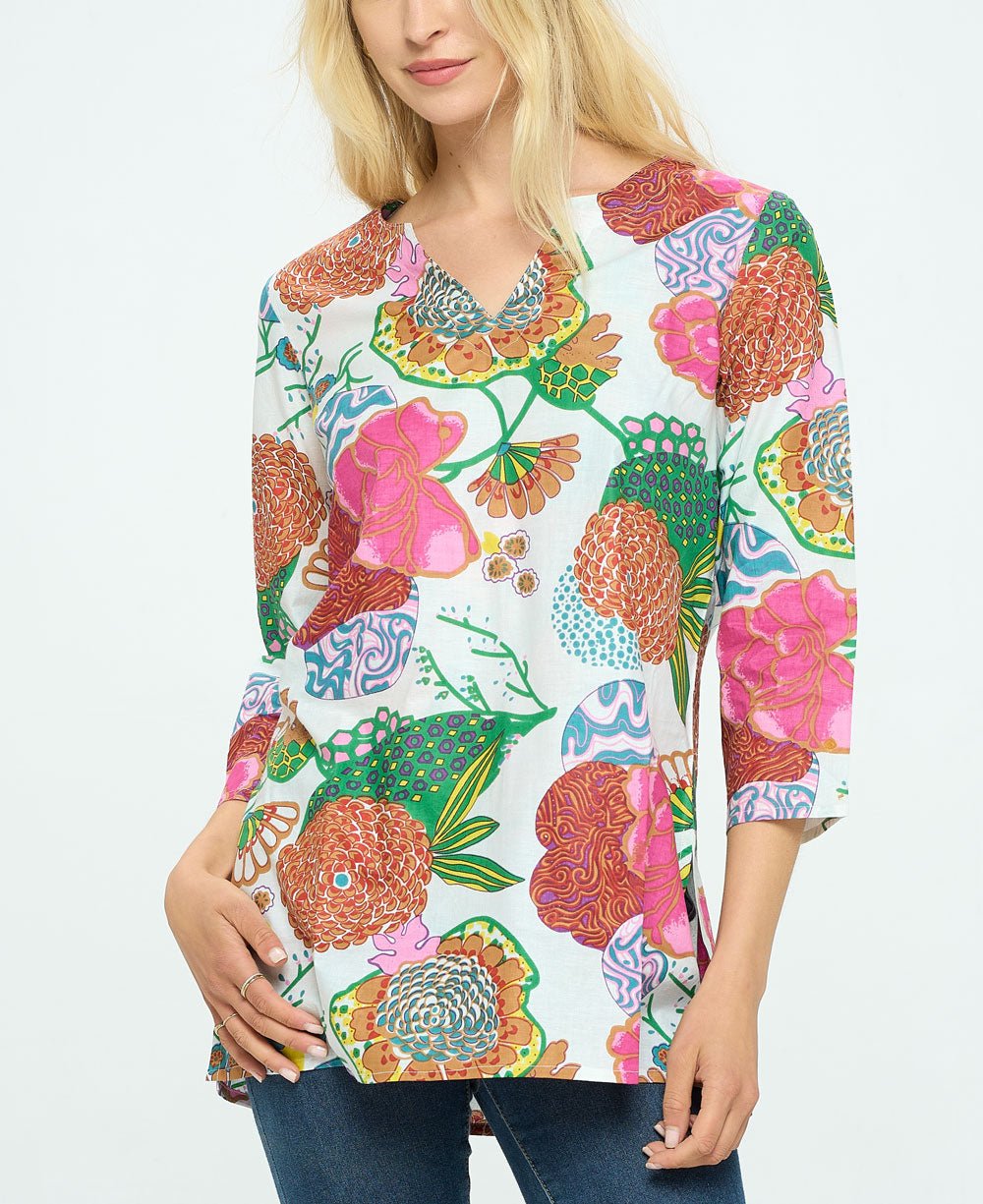 Floral Gardens Kurta Tunic Top – Buddha Groove1