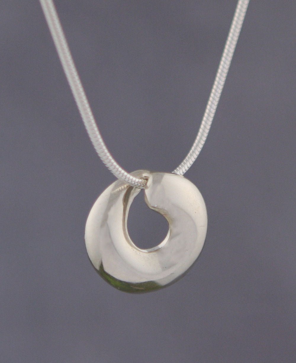 Fluid Enso Zen Circle Pendant Necklace, Sterling Silver - Necklaces