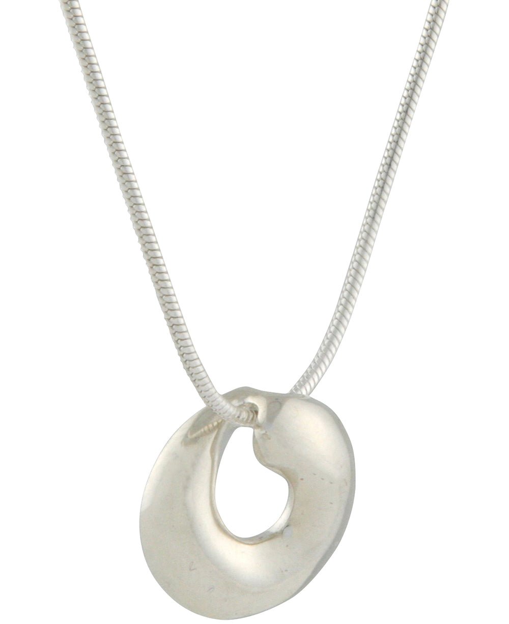 Fluid Enso Zen Circle Pendant Necklace, Sterling Silver - Necklaces