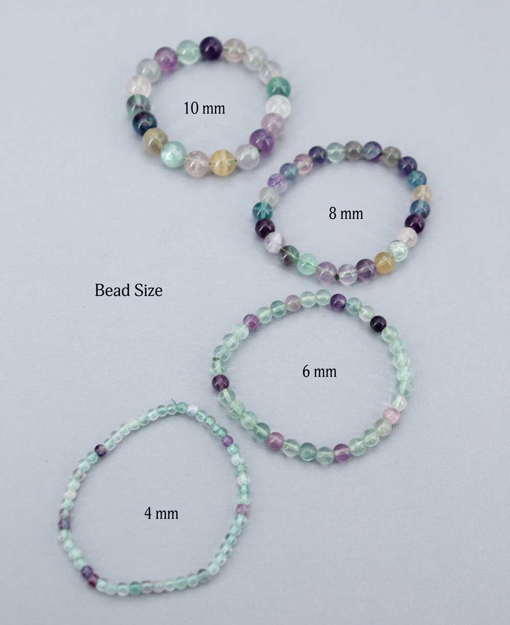 Fluorite Gemstone Bead Bracelet - Bracelets 4mm