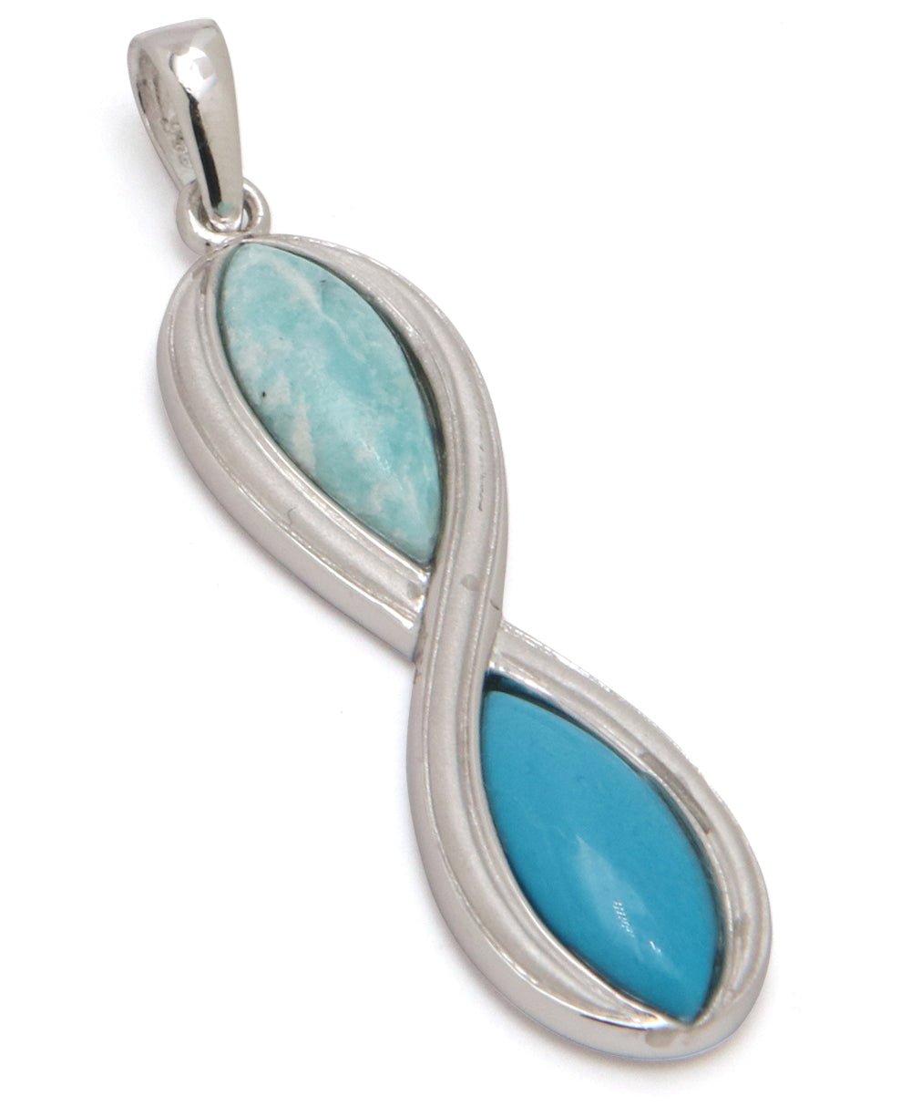 Forever Calm Amazonite and Turquoise Infinity Pendant - Charms & Pendants