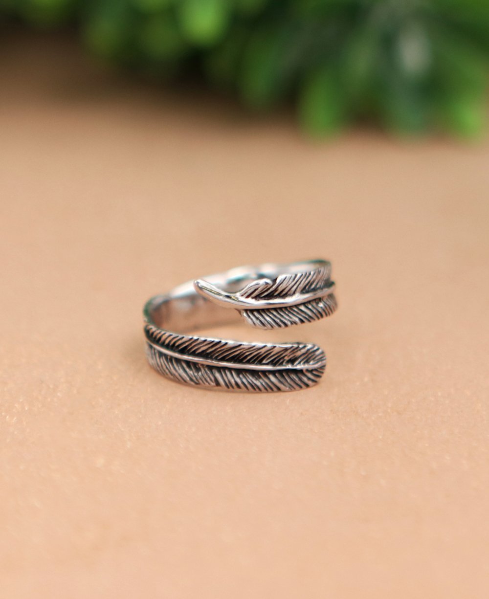 Free as a Bird Feather Wrap Ring - Rings