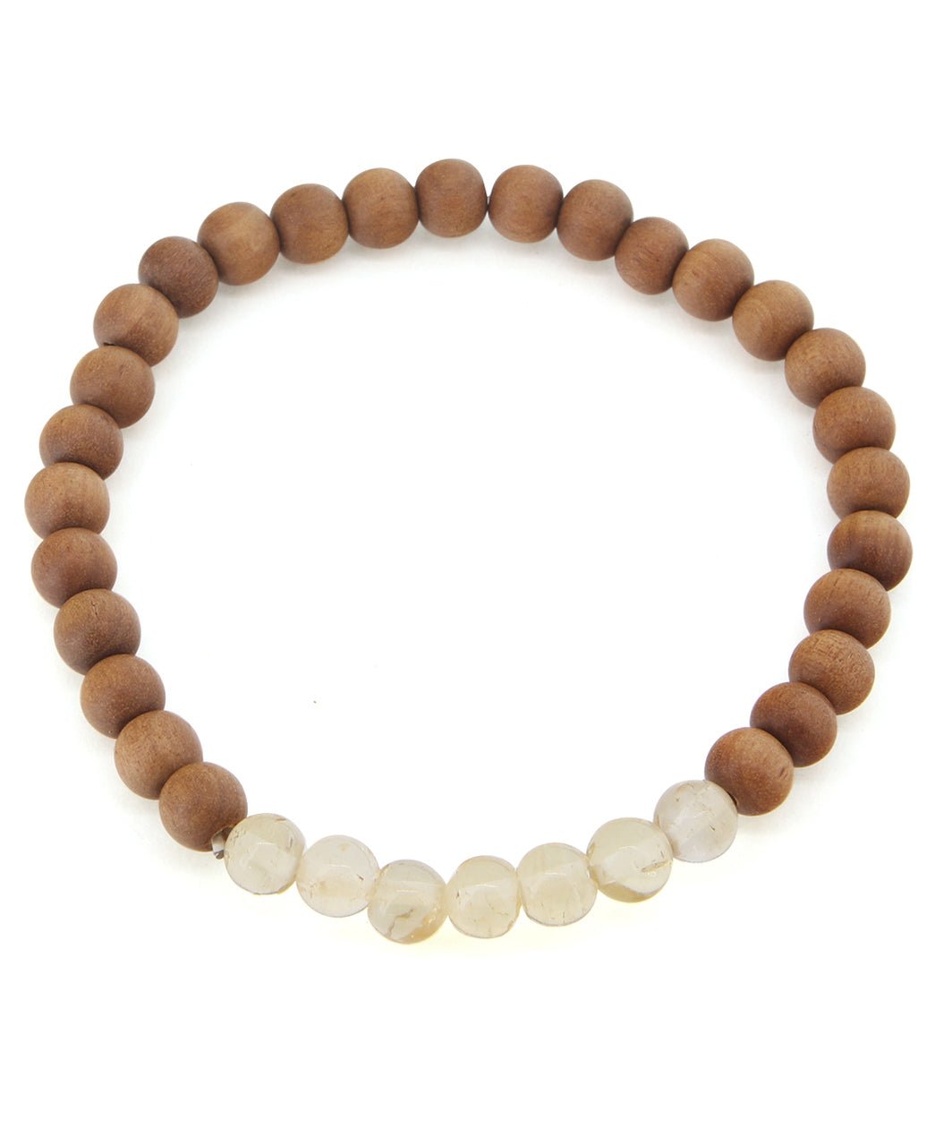 Gemstone and Sandalwood Mala Beaded Bracelet - Bracelets Citrine