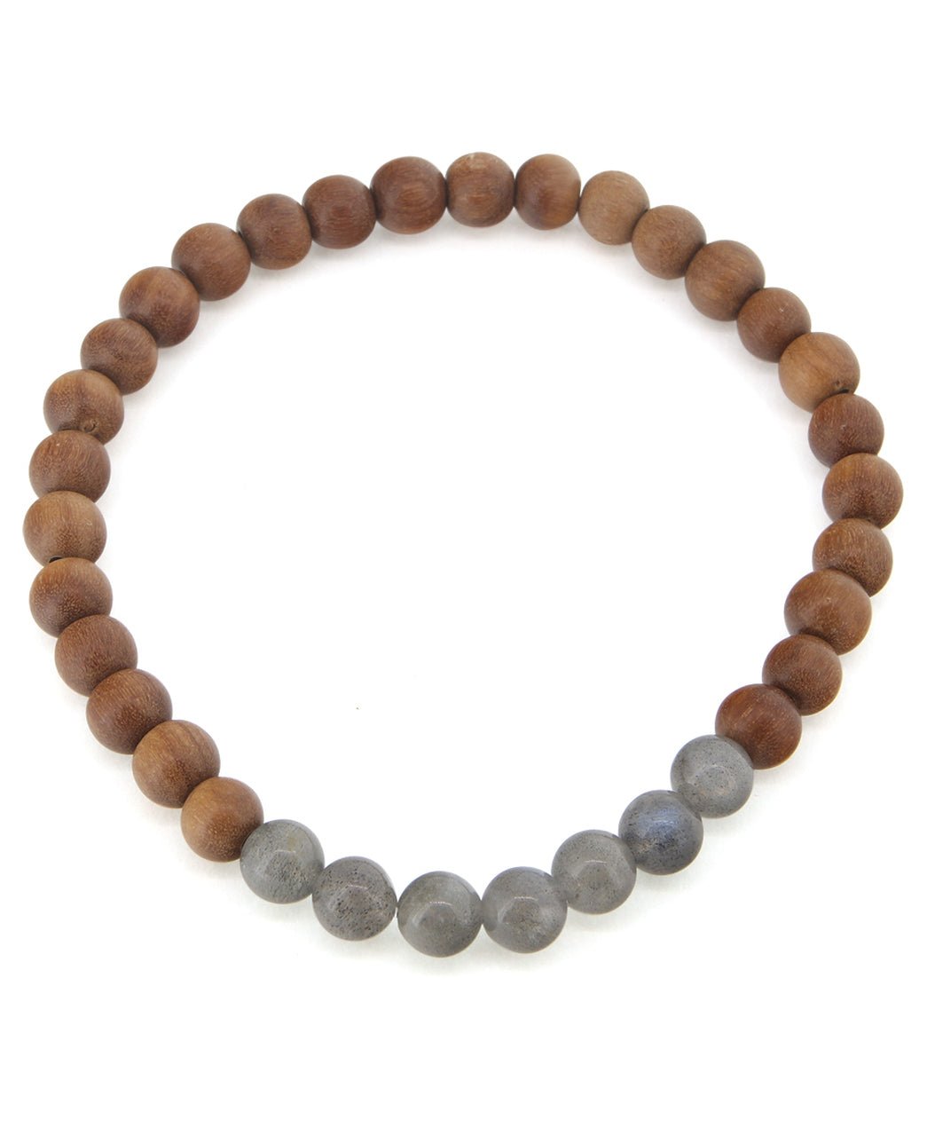 Gemstone and Sandalwood Mala Beaded Bracelet - Bracelets Labradorite