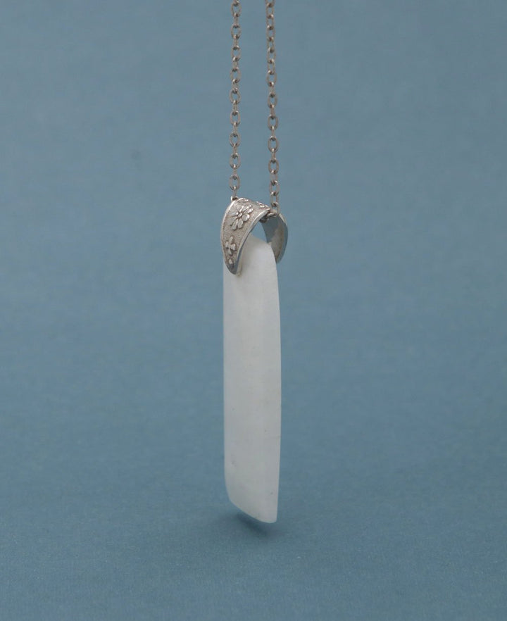 Gemstone Vertical Bar Necklace in Soothing Moonstone - Necklaces
