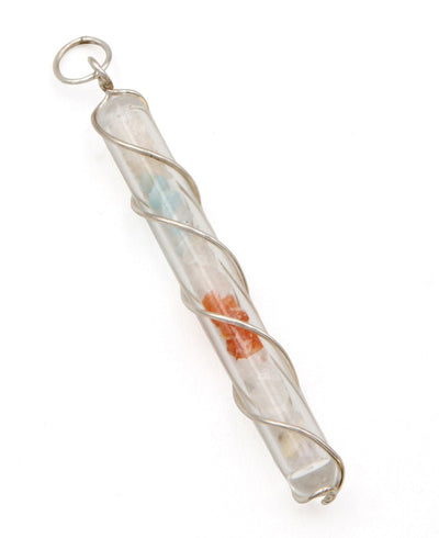 Gemstone Vial Pendant for Happiness - Charms & Pendants