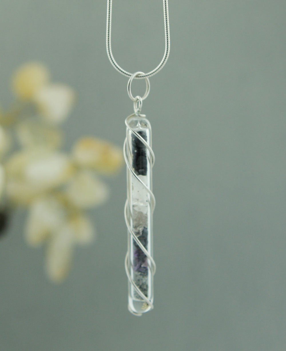 Gemstone Vial Pendant For Protection -