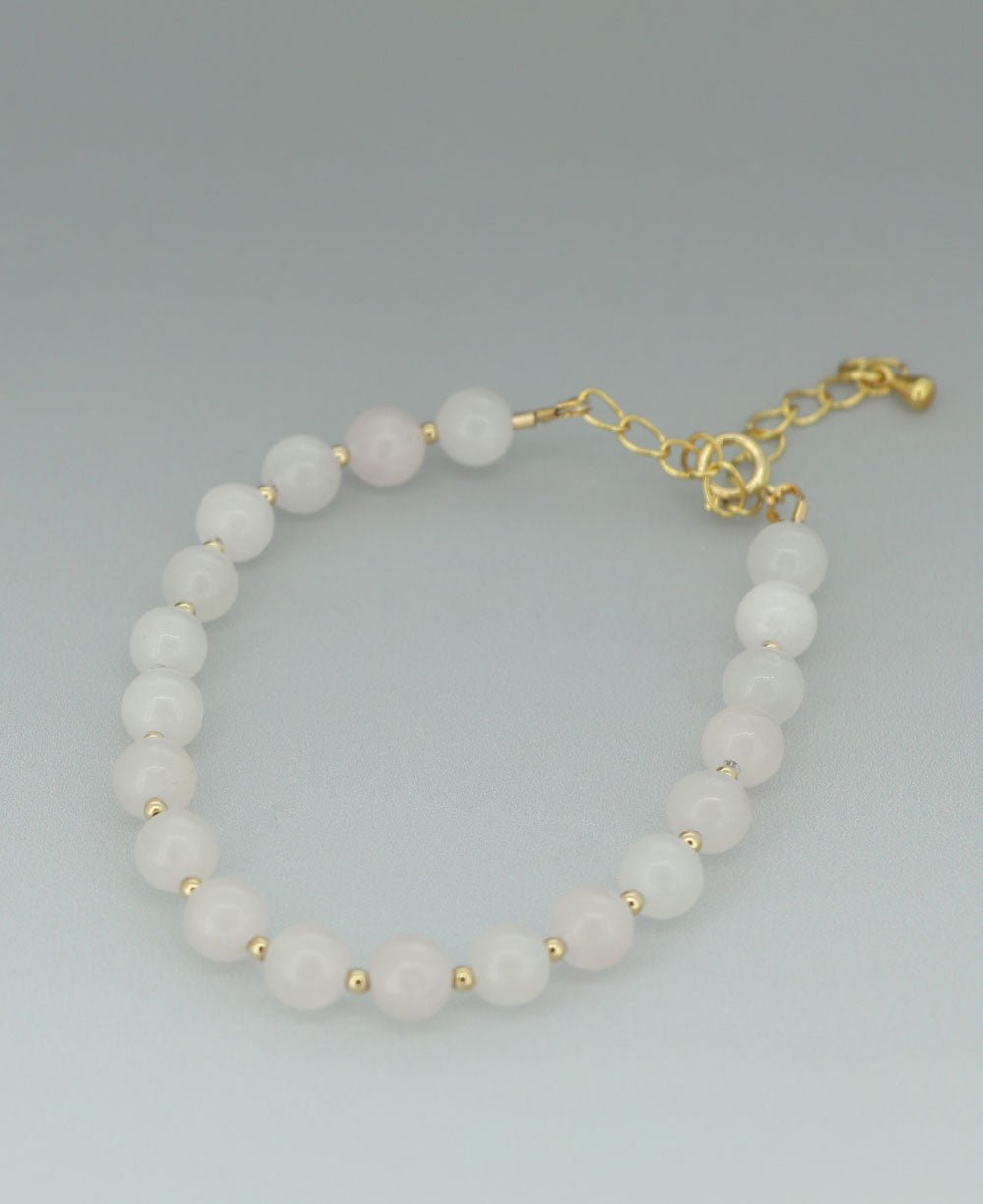 Gemstone Wrist Mala Bracelet, 20 Beads - Bracelets Rose Quartz