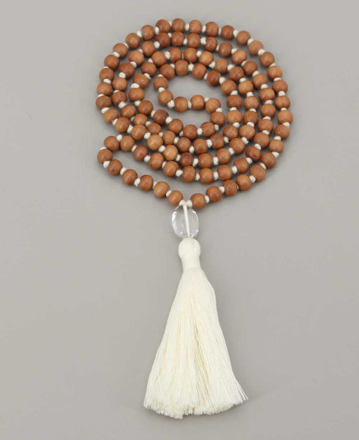 Gentle Sandalwood Beads Meditation Mala, Knotted - Prayer Beads