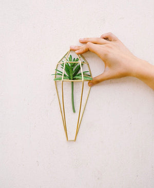 Geometric Brass Wall Terrarium, Kenya - Wall Art