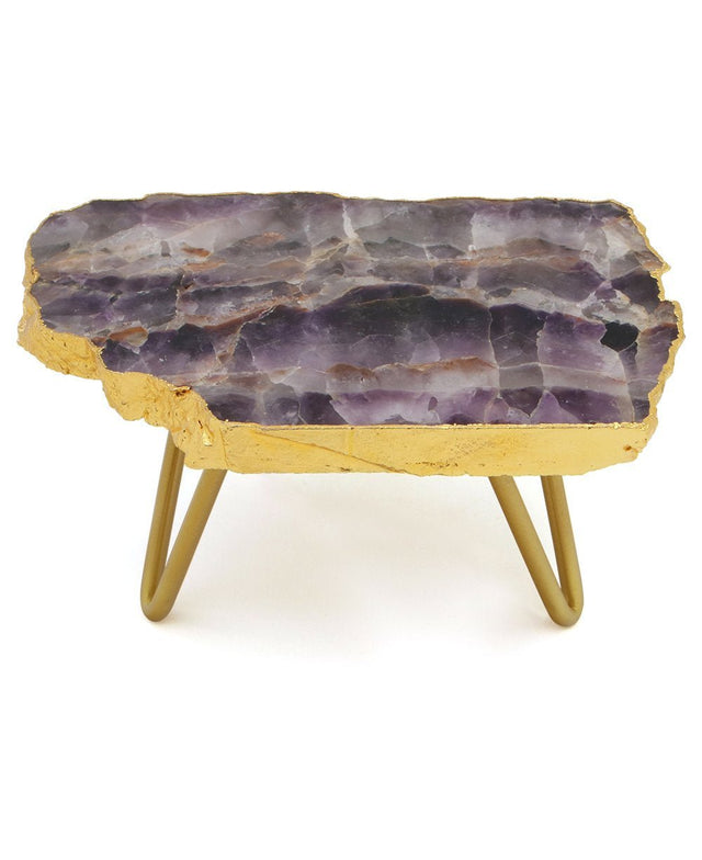 Gilded Gemstone Cake Stand - Decor Dyed Quartz