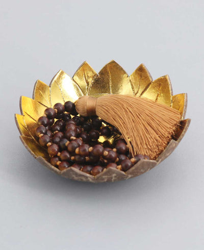 Gilded Lotus Shaped Coconut Decorative Bowl - Bowls