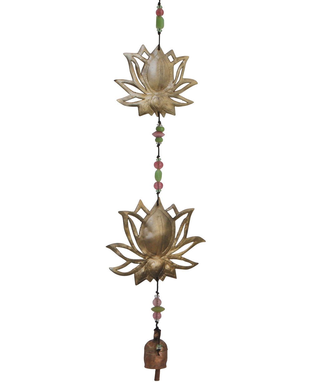 Glass Bead and Nana Bell Lotus Wind Chime -